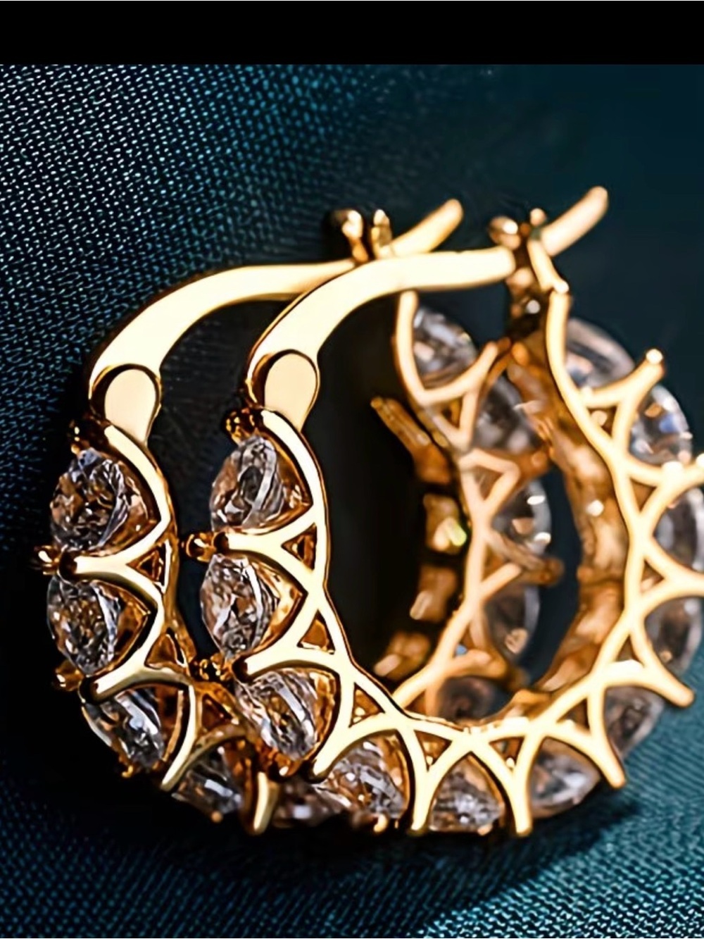 Gold-Tone Sunburst Dangle Earrings with Sparkling Crystals